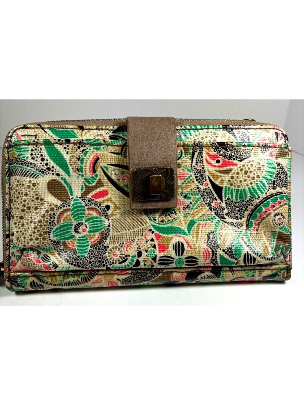 Sakroots Floral Paisley Crossbody Wallet Clutch Turn Lock Missing Strap
